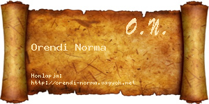 Orendi Norma névjegykártya
